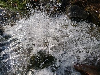 High angle view of waterfall