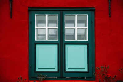 Closed window of building