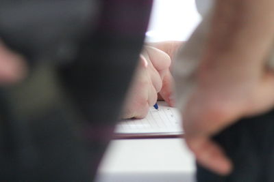 Close-up of hands