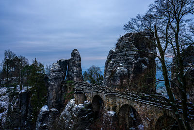 Low angle view of bridge against sky