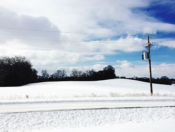 Scenic view of snow covered landscape