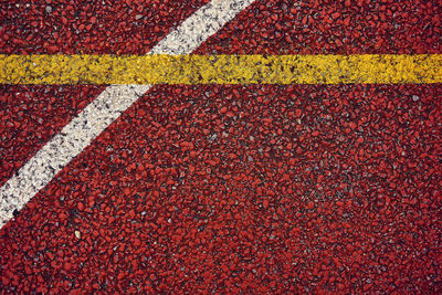 High angle view of road marking