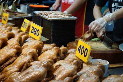 Close-up of food for sale at market stall