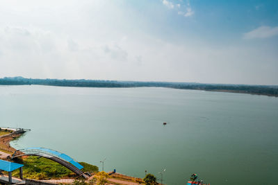 High angle view of sea against sky