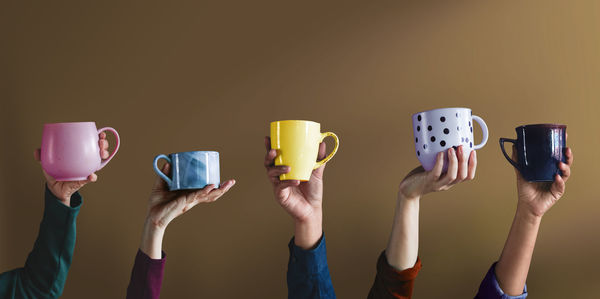 Group of people against white background