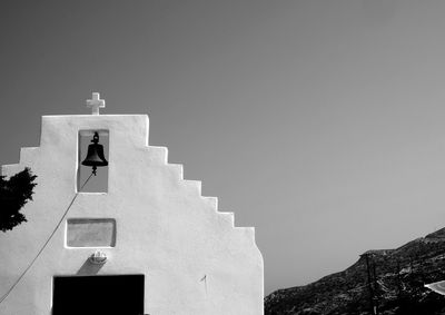 Low angle view of building against clear sky