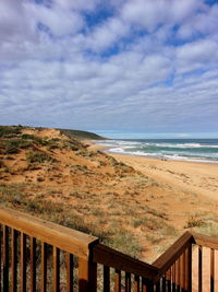 Scenic view of beach against sky