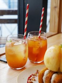 Close-up of food on table