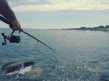 Cropped image of man in water