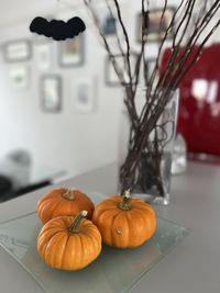 Close-up of pumpkin on table