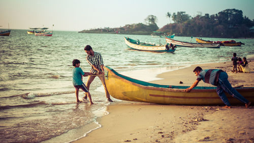 Boats in sea