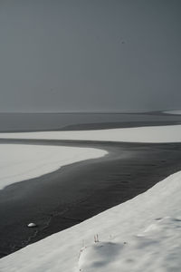 Scenic view of lake against clear sky