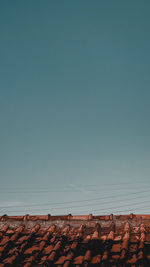 Low angle view of roof against clear sky