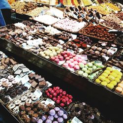 Various fruits for sale at market stall