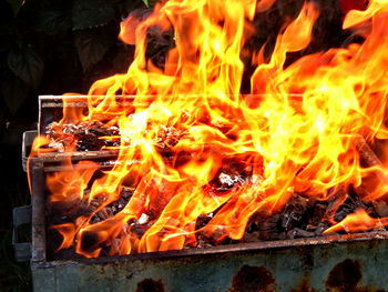 Close-up of bonfire