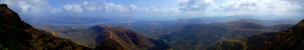 Scenic view of mountains against sky