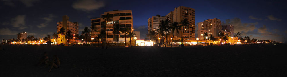 Hollywood beach night time pano