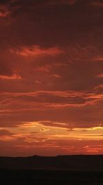 Scenic view of dramatic sky during sunset