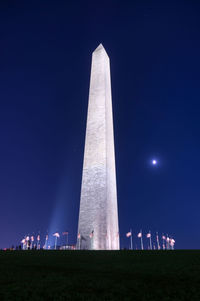 Low angle view of historical building against sky at night