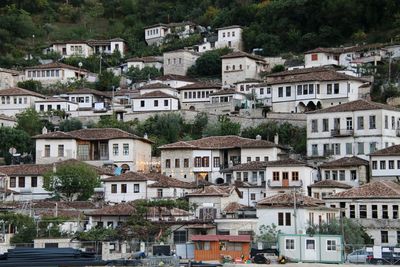 High angle view of townscape in albania