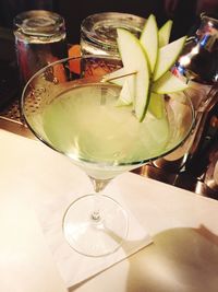 Close-up of food on table