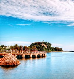 Scenic view of river against sky