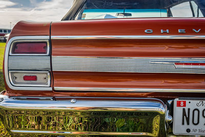 Close-up of vintage car