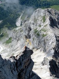 High angle view of rocky mountains