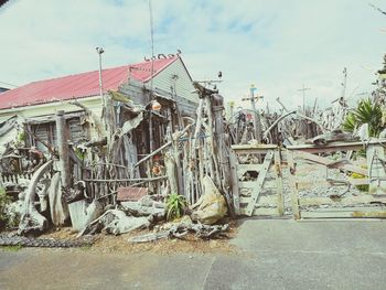 Abandoned building against sky