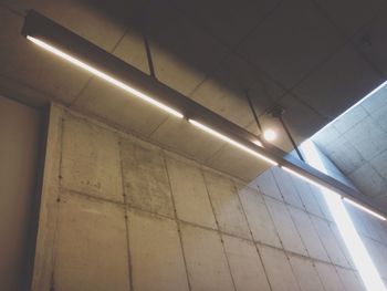 Low angle view of illuminated building at night