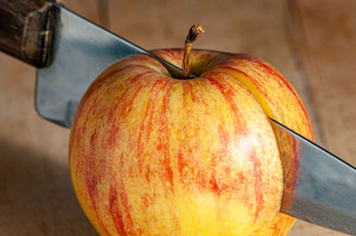 Close-up of pumpkin on table