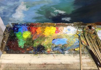 Close-up of multi colored wall