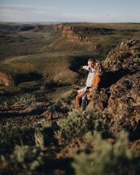 Full length of man on rock