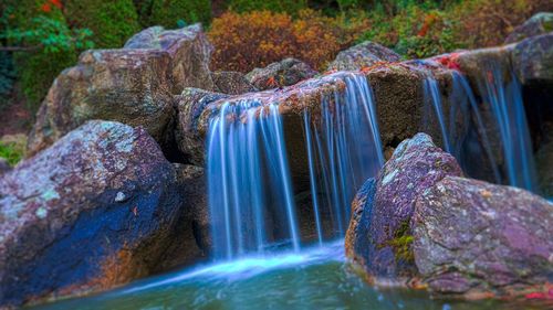 Scenic view of waterfall