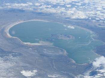 High angle view of landscape against sky