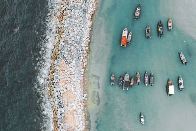 High angle view of beach