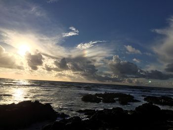 Scenic view of sea at sunset