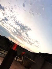 Low angle view of building against sky during sunset