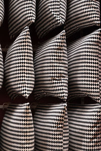 Close-up of pillows on bed at home