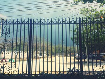 Fence seen through chainlink fence