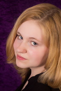 Close-up portrait of beautiful young woman