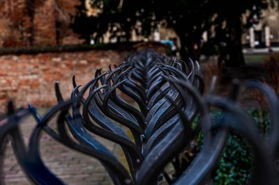 Close-up of metallic fence