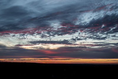 Scenic view of dramatic sky during sunset