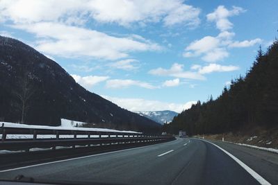 Country road passing through mountains