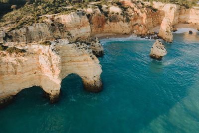 Rock formations in sea