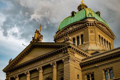 Low angle view of historical building against sky