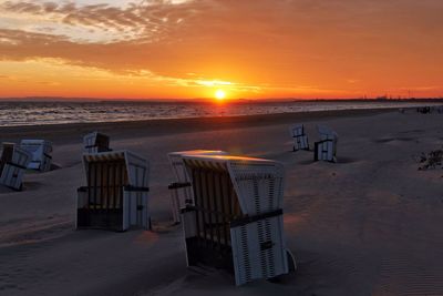 Scenic view of sea at sunset