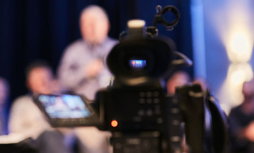 Close-up of camera