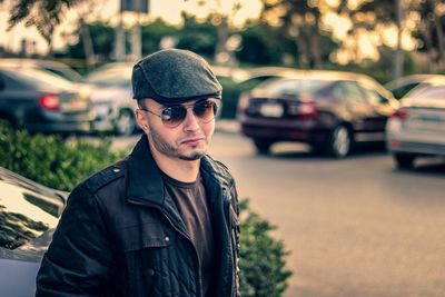 Portrait of young man wearing sunglasses