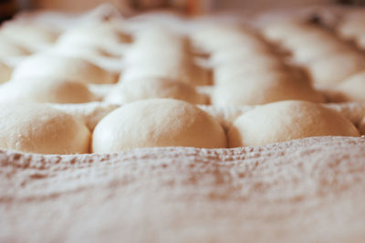 Close-up of bun bread dough